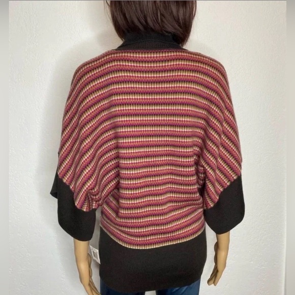 Trina Turk Camel Turtleneck Sweater Striped Multicolor 100% Merino Wool Women’s - Picture 8 of 9